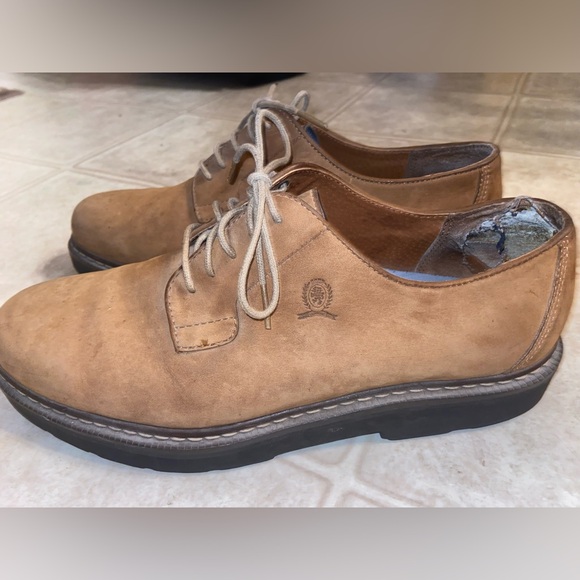 Tommy Hilfiger Men’s Oxford Brown Leather Dress Shoes Size 11. - Picture 2 of 6